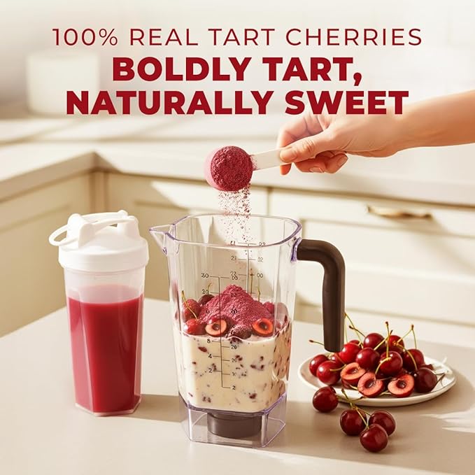 Gya Tea Co Tart Cherry Extract Powder 1.1lb (17.64 Oz) - USDA Organic 100% Natural Fruit Powder - Freeze-Dried Premium Quality Tart Cherries For Drinks, Baking & More - No Sugar & Additives, Non-GMO