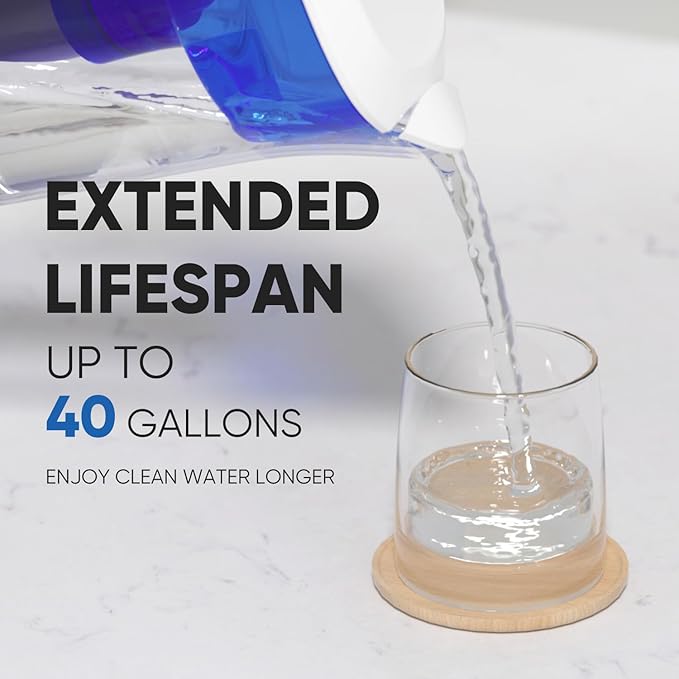 PUREPLUS CRF950Z Pitcher Water Filter Replacement for Pur PPF900Z, PPF951K, PPT700W, CR-1100C, DS-1800Z, CR-6000C, PPT711W, PPT711, PPT710W, PPT111W, PPT111R and All PUR Pitchers and Dispensers, 4PACK