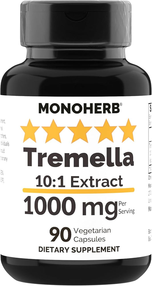 Tremella Mushroom Extract 1000 mg - 90 Vegetarian Capsules - White Jelly Mushroom