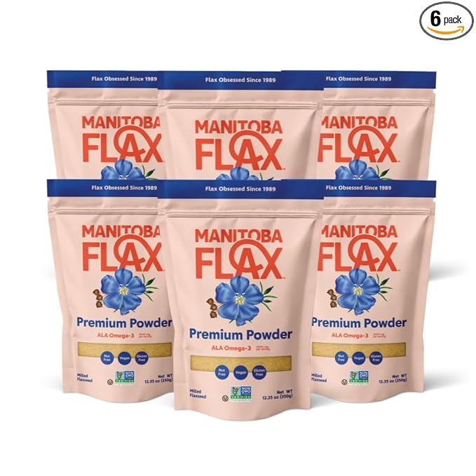 Ground Flax Seed | Manitoba Milling Co | Six 1lb Bags | Smooth Milled Flaxseed Fiber with Protein, Omega 3 | Gluten Free, Non-GMO Gourmet Milled Flaxseed for Muffins, Yogurt, Smoothies