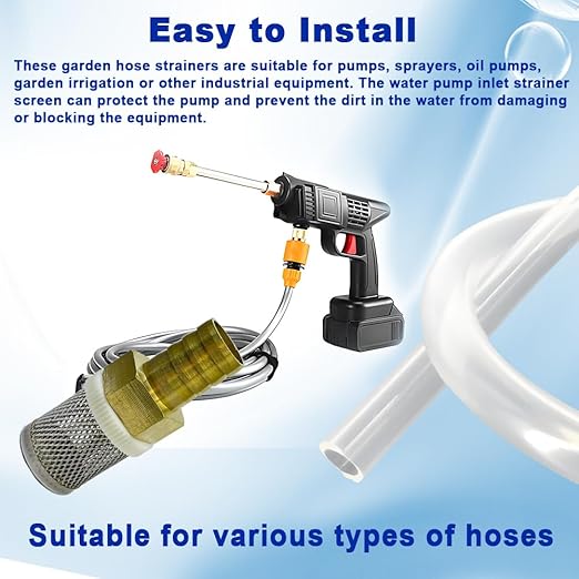 16mm Inline Strainers Filter Copper Tube Joint 16mm Diameter Hose Connection, Garden, Swimming Pool, Fish Tank Hose Filter, Suction Strainers Used to Remove Debris and Reduce Solid Entry