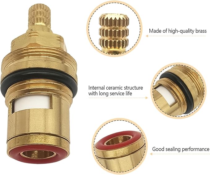013787-45 Ceramic Cartridge Assembly Compatible with T&S Brass Faucets Pressure 20PSI-125PSI Temperature 40F-140F Hot Ceramic Cartridge Faucet Filter Element Replacement