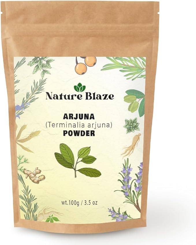 Nature Blaze Arjuna Powder | Terminalia Arjuna | Finely Ground Botanical Powder | No Additives, Preservatives, or Fillers | Traditional Ingredient | 100Gm / 3.5 Ounce