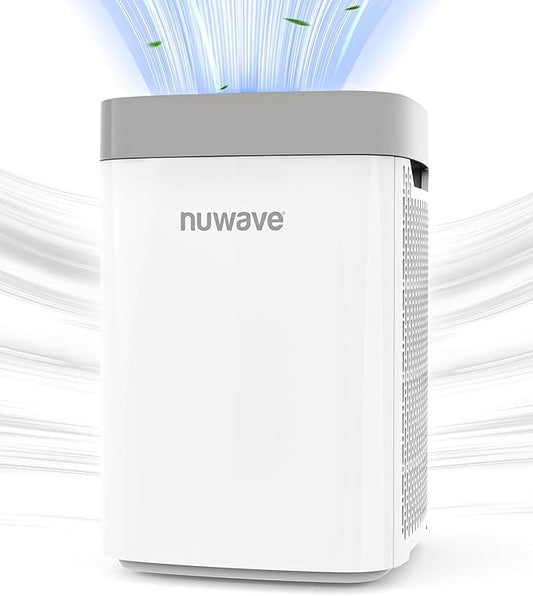 Nuwave Portable Air Purifier for Large Room up to 1361 Sq Ft with PM 2.5 Display Air Quality Sensor, H13 True HEPA Air Filter Remove 99.97% of Pets Hair Odor Dust Smoke with Double-sided Air Intake