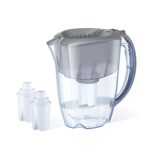 AQUAPHOR Water Filter Pitcher Ideal 7 Cup with 3 x B15 Filters - Grey