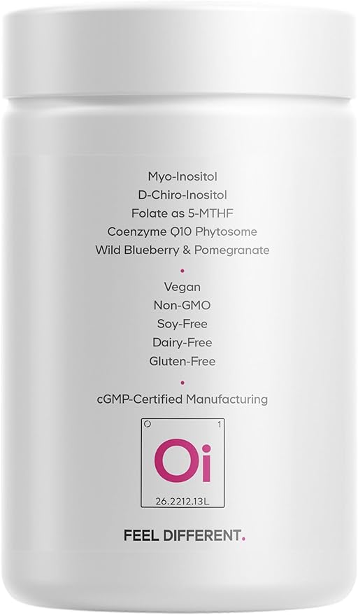 Codeage Liposomal Ovarian Inositol+ Supplement - Myo-Inositol & D-Chiro-Inositol 40:1 Blend, Folate 5-MTHF, CoQ10, Pomegranate & Wild Blueberry, Liposomal Delivery, Non-GMO, Gluten-Free - 120 Capsules