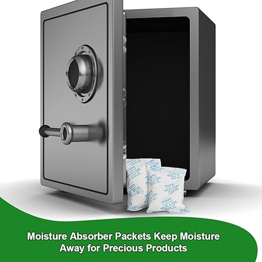 20 Gram(50Packs) Food Grade Moisture Absorber Silica Gel Desiccant Packets for Storage,Desiccant Beads Silica Gel Packs for Moisture Control