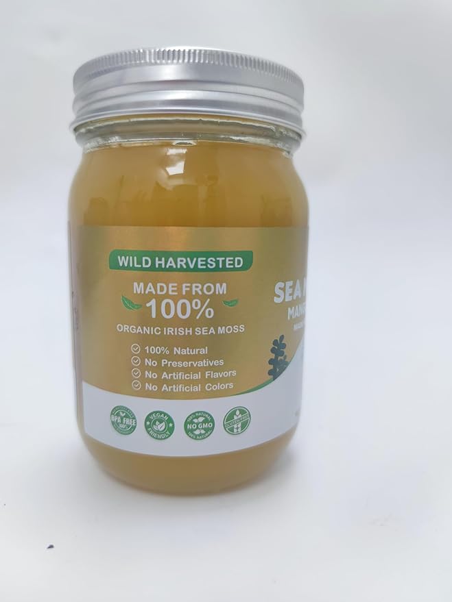 Sea Moss Gel Mango Pineapple Flavor - Natural Seamoss Gel with 92 Minerals and Vitamins - Non-GMO, Gluten-Free, Vegan - Immune Defense-15 OZ