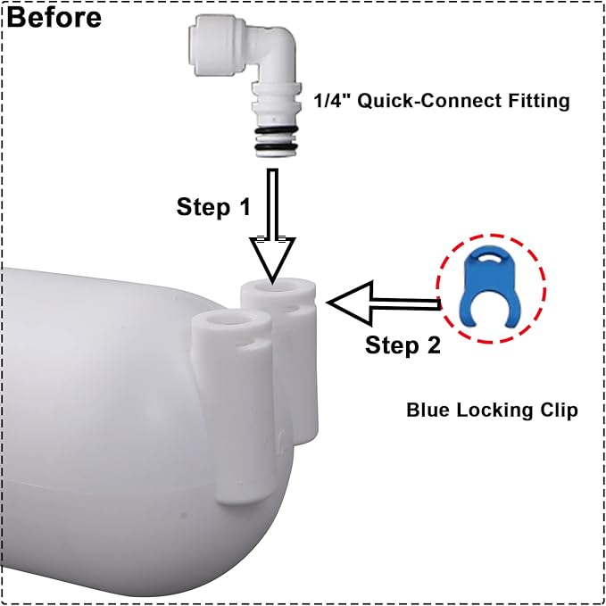 HUINING 3012 RO Membrane Housing with 3/8 1/4 Quick Connector,Wrench Set for 200/300/400/500 GPD (2812/3012) Residential Reverse Osmosis Membrane Water Filter Home Drinking Water Filtration System