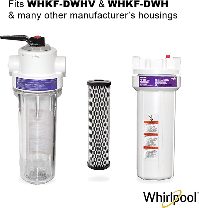 Whirlpool CTO Carbon Wrap Water Filter WHKF-WHWC, Full Case of 24 Filters, NSF Certified 5-Micron Reduces Sediment, Chlorine Taste & Odor for Whole House Filtration or Undersink Drinking System