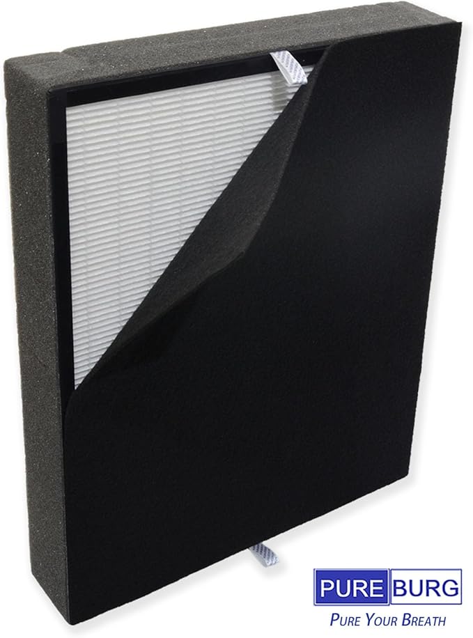 PUREBURG Replacement True HEPA Filter Set Compatible with Alen A350 and A375 Air Purifiers, Part No. BF25A (Also Compatible BF15A),H13 Activated carbon Air Clean Dust VOCs Odor,1+4 Pre-Filters