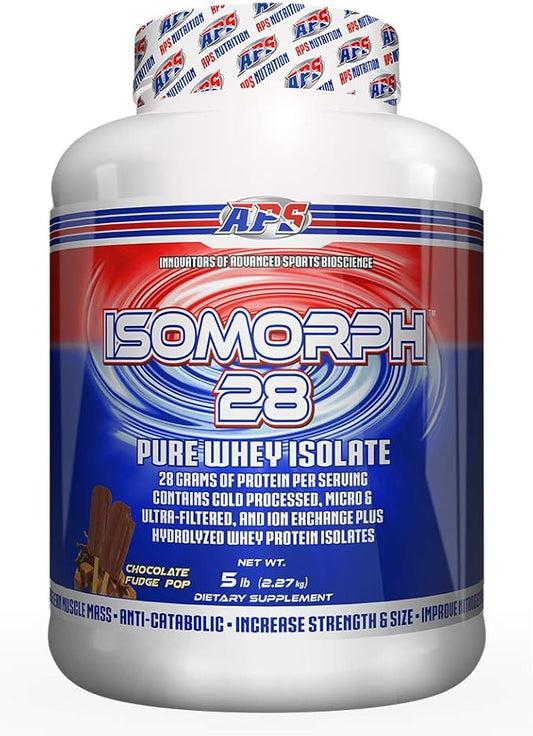 APS Nutrition Isomorph 28 Protein Powder | Pure Whey Isolate | Cold Pressed, Ultra- Filtered, & Ion Exchange Isolates | 28g Protein | 5 Pound (Chocolate Fudge Pop)
