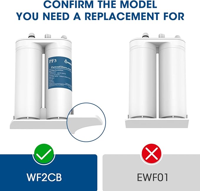 Pureza WF2CB Water Filter - Compatible with Pure Source 2 Water Filter, WF2CB, NGFC2000, FC100, Kenmore 469911, 469916, 2 Pack