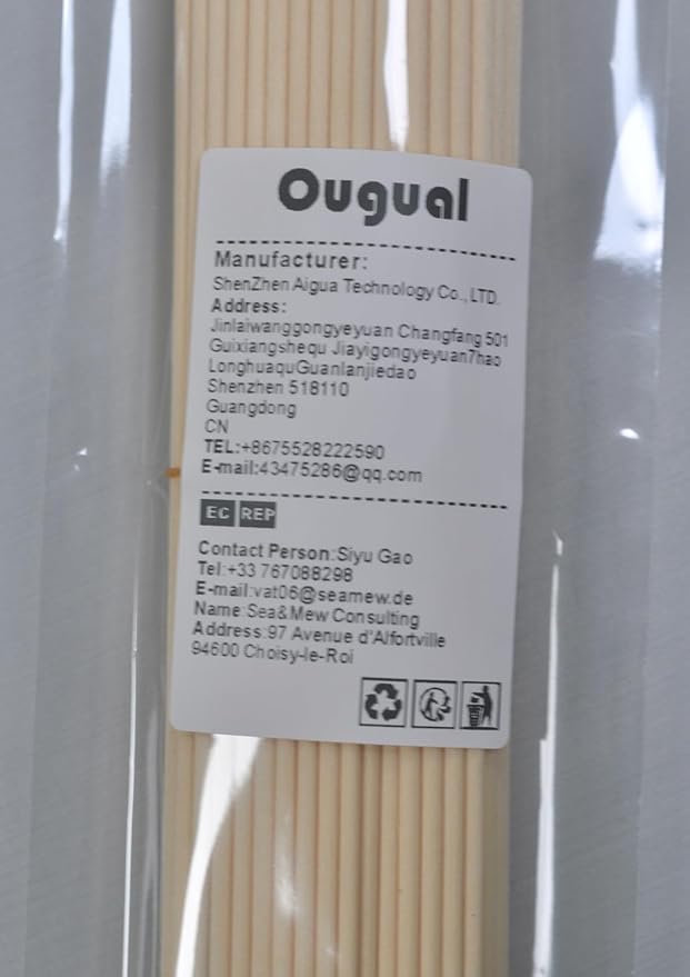 100 Pieces Fiber Reed Diffuser Replacement Refill Sticks (10" x 3mm, Beige)