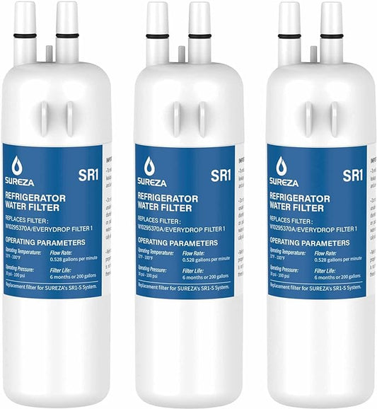 Refrigerator Water Filter Compatible with Everydrop® Filter 1, EDR1RXD1, W10295370A, WHR1RXD1, P8RFWB2L, W10295370, EDR1RXD1B, P4RFWB, Kenmore® 46-9081, 46-9930, 3Pack