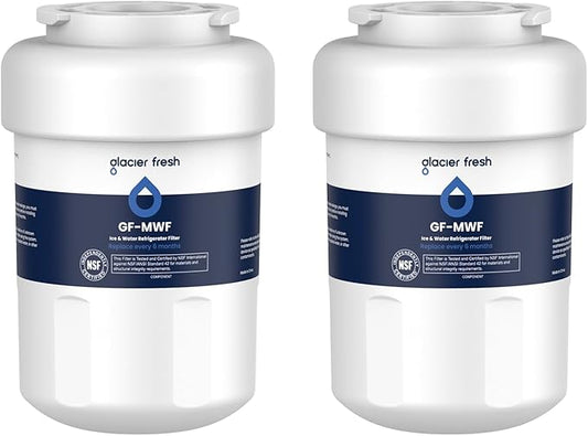 GLACIER FRESH Replacement for MWF Refrigerator Water Filters, SmartWater MWFP, MWFA, GWF, HDX FMG-1, WFC1201, RWF1060, 197D6321P006, Kenmore 9991, 2 Pack