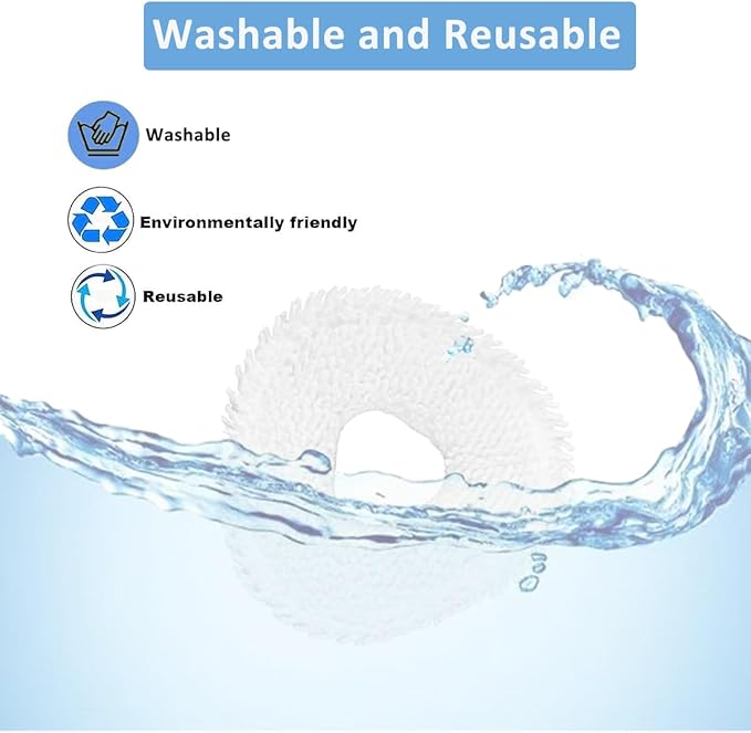 Replacement Mop Pads Compatible with Narwal Freo Pro X Ultra Narwal Freo Z Ultra Z10 T10 J3 J4 J5 R10 Microfiber Resuable Mop Cloth Robot Vacuum Cleaner Accessories