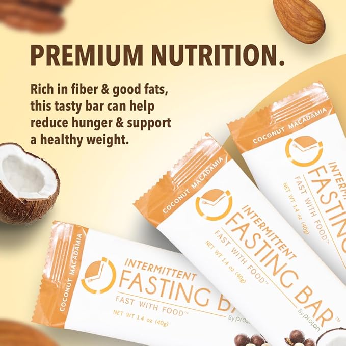 Prolon Fasting Bars | 5g Protein, 7g Fiber | Keto-Friendly, Gluten-Free, Dairy-Free, Plant-Based | Nutrition for Intermittent Fasting | Formulated to Not Break Your Fast | Coconut Macadamia Nut (12 Count)
