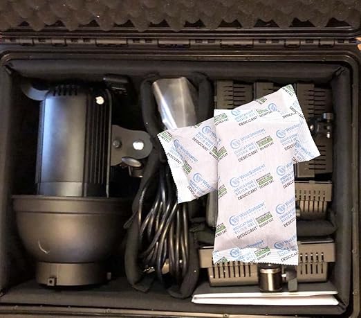 [2 Packs] 200 Gram Desiccant Packs, Indicating Silica Gel, Rechargeable Silica Packets, Moisture Absorbers for Storage, Gun Safe Dehumidifier