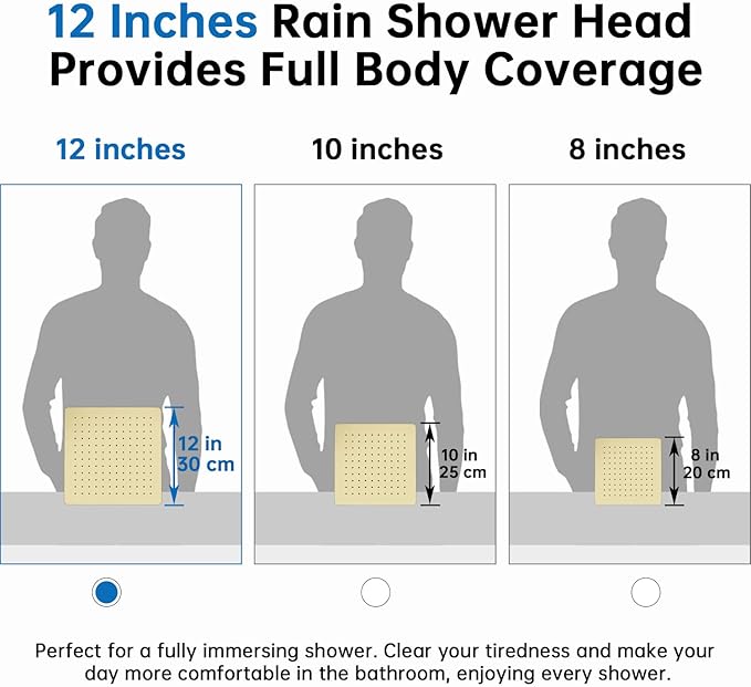 G-Promise All Metal 12 Inches Rainfall Shower Head with Handheld Spray Combo, 3 Settings Diverter, Adjustable Extension Arm with Lock Joints, 71 Inches Stainless Steel Hose (Polished Brass)