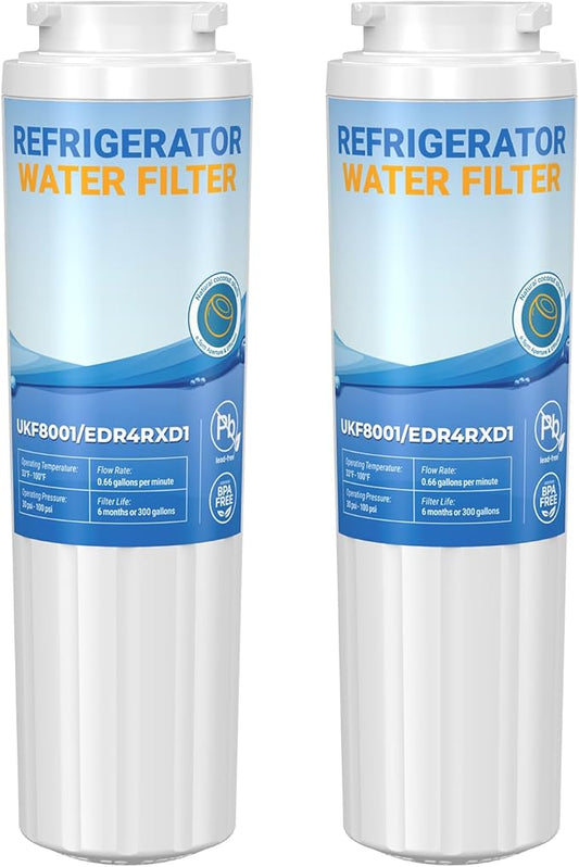UKF8001 Replacement for whirlpool Filter 4 - Edr4rxd1 Water Filter fit for Filter 4,whr4rxd1,4396395,UKF8001AXX-200,krfc300ess01 wrf555sdfz16 wrx735sdhz00, wrx735sdhz02,Hdx Fmm-2 |2pack| Zypxsyxgb