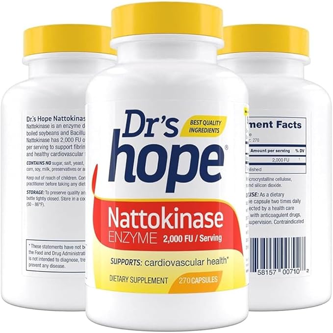 Nattokinase 2000 FU - Nattokinase Supplement Supports Cardiovascular Health and Healthy Blood Circulation - Non-GMO, Gluten-Free, 270 Veggie Capsules, Made in The USA