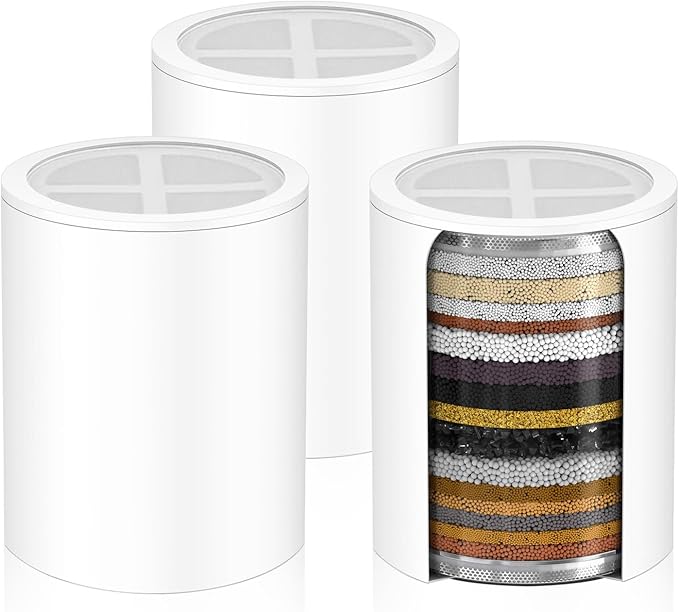 20-Stages Shower Filter Replacement Compatible with SR SUN RISE Shower Hand, Water High Efficiency Filter,Reduces Chlorine & Chemicals 3pcs