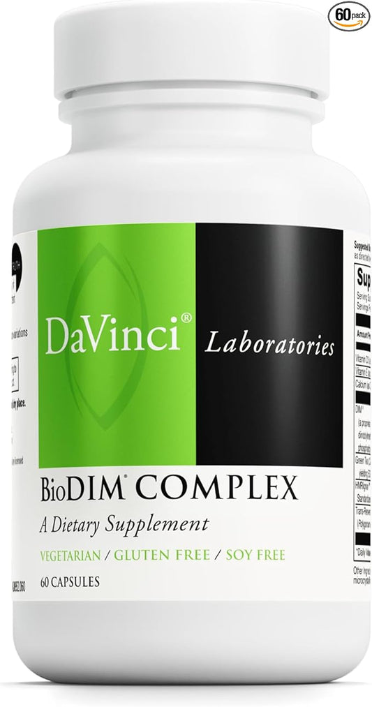 DAVINCI Labs BioDIM Complex - Hormone Support Supplement with Vitamin D3, DIM, Green Tea Extract, Vitamin E, Calcium, HMRlignan & Trans-Resveratrol* - 60 Capsules (30 Capsules)