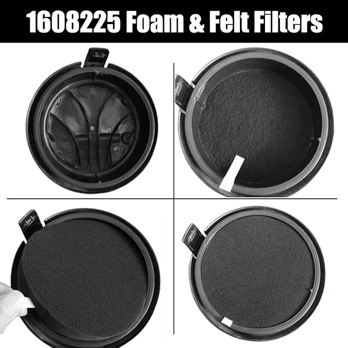 ANBOO HEPA Filter Replacement for Bissell CleanView/PowerClean Rewind Pet Vacuums 2486 2487 2488 2489 24899 2490 2491 2492 2494, Part # 1604130 1601972 1608225, 2 HEPA Filters, 3 Foam & Felt Filters