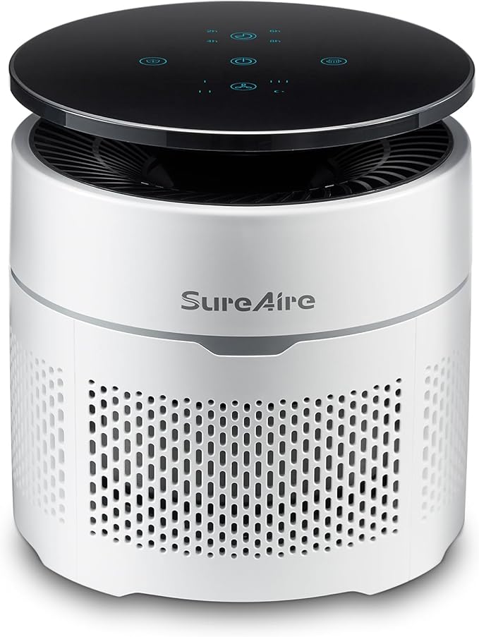 Air Purifiers with 360° Circulate Purification, True HEPA H13 Air Cleaner for Bedroom Office, Filters Smoke, Pet Dander, Cat Pee Smell, Odor, Pollen, Dust, Portable Desktop Size, Design in the USA