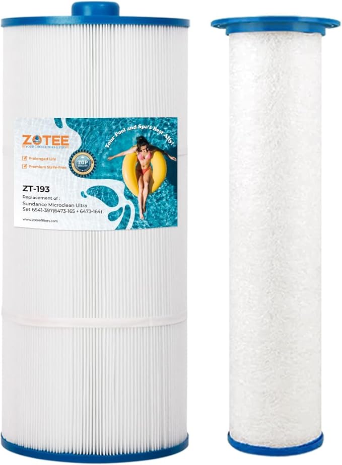 ZOTEE Pool Spa Filter Replaces Sundance Microclean Ultra Set 6541-397 Outer Filter # 6473-165 and Inner Filter 6473-164, Series 880, Hot Springs Spa Filters, 1 Set
