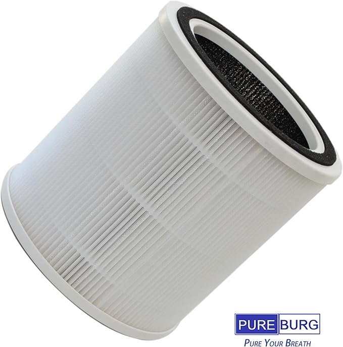 PUREBURG Replacement Filter Compatible with Purivortex AC400 Air Purifier, 2-Pack H13 HEPA Activated Carbon 2-IN-1 3-Stage Filtration