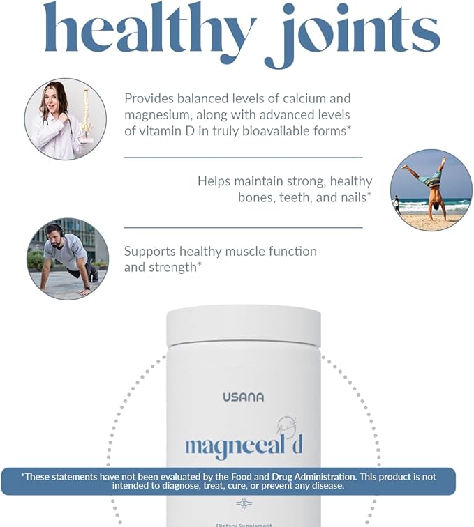 USANA - MagneCal D - Balanced Magnesium & Calcium with Vitamin D to Support Bone Health, Strength & Function for Optimal Wellness - 112 Tablets