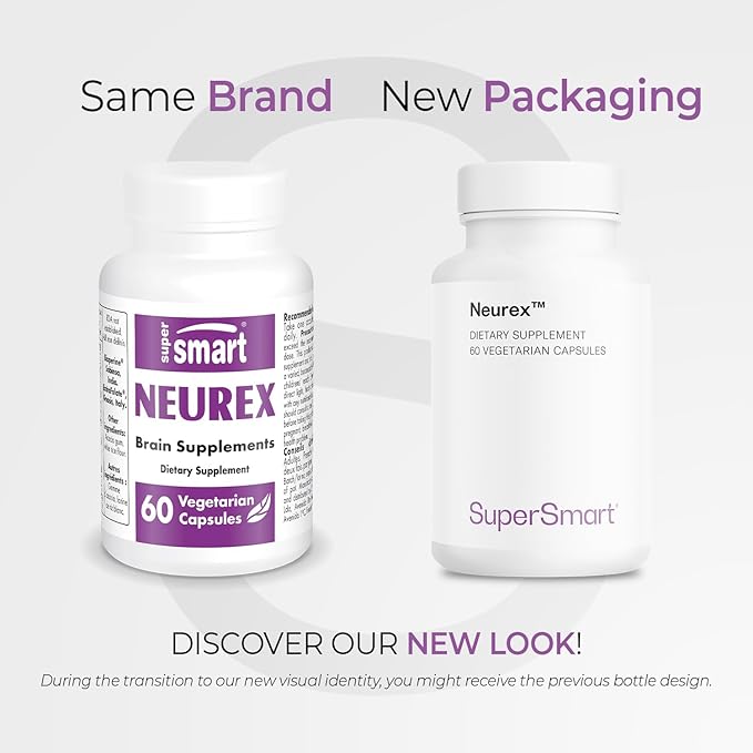 SUPERSMART - Neurex - Help Improve Memory & Speed of Cognitive Processing - Help Prevent Cerebral Aging - Brain Supplement Formula | Non-GMO & Gluten Free - 60 Vegetarian Capsules