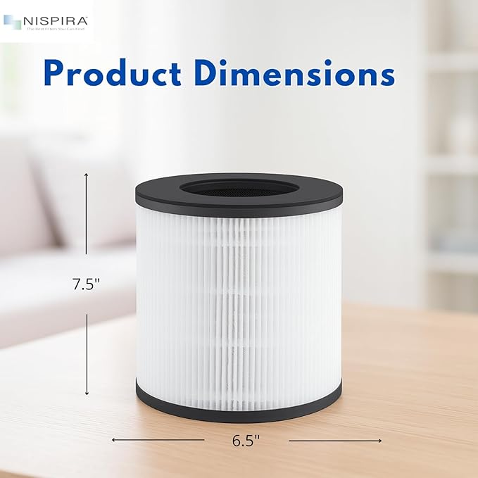 Nispira TD-1300 CL-6070A TAP01 4-in-1 True HEPA Replacement Filters Compatible with Tredy TD-1300, Tenergy Renair, Cool-Living, BEABA Nursery Air Purifier, 1 Pack