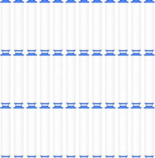 Macarrie 36 Pcs Shower Head Filters 3.7 Inch PP Cotton Filter Cartridge Filter High Pressure Handheld Turbo Fan Shower Heads Filter for Detachable Propeller Jet Sets