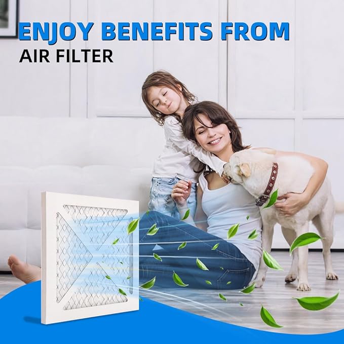 (4 Pack) 12x12x1 Furnace Air Filters, MPR 1900 & FPR 10, MERV 13 Pleated Air Filter (Actual Size: 11.75"x11.75"x0.75")