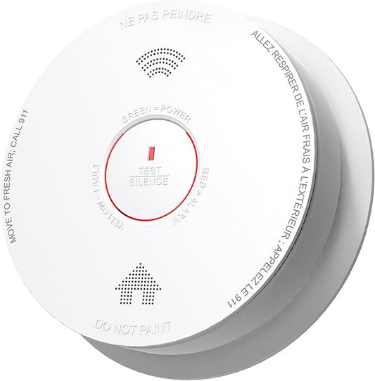 Smoke Detector Carbon Monoxide Detector Combo 10 Year Battery with Bilingual Voice Alerts,UL 217-9th Standard Fire Smoke & Carbon Monoxide Alarms for Home Standalone Model 1 Pack