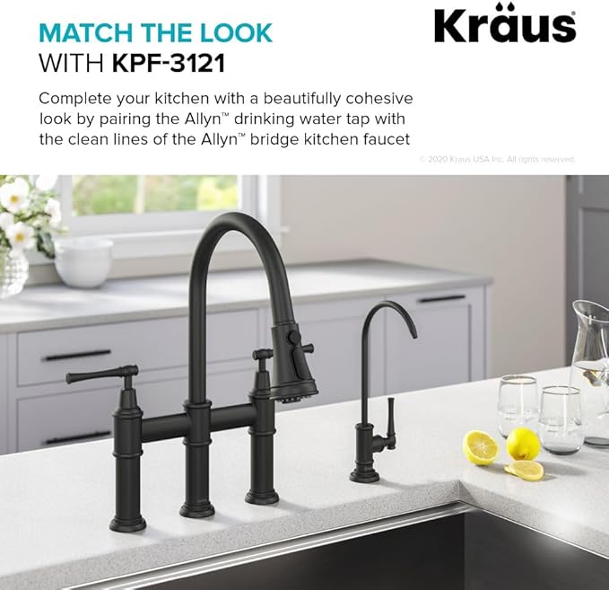 KRAUS Allyn 100% Lead-Free Kitchen Water Filter Faucet in Matte Black, FF-102MB