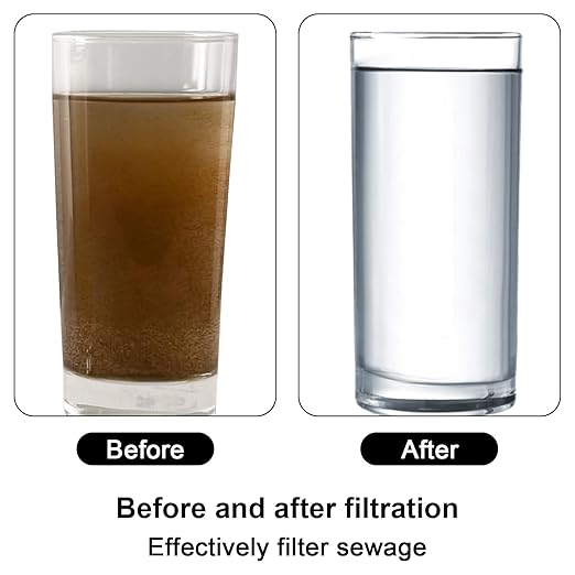 Water Filter Camping, Personal Backpacking Water Filter Straw Portable for Hiking Travels (Black)