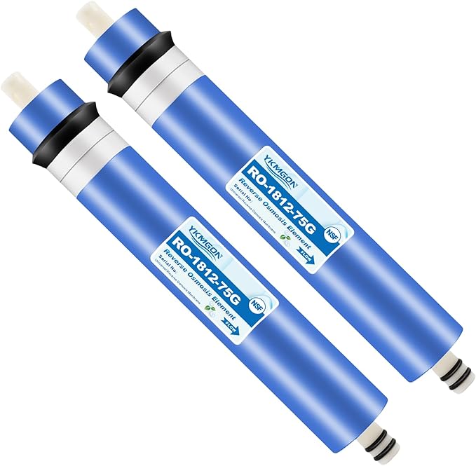 2 Pack 75GPD RO Membrane,1812-75G Reverse Osmosis Membrane Replacement Water Filter,for Under Sink Home Drinking RO Water Purifier System