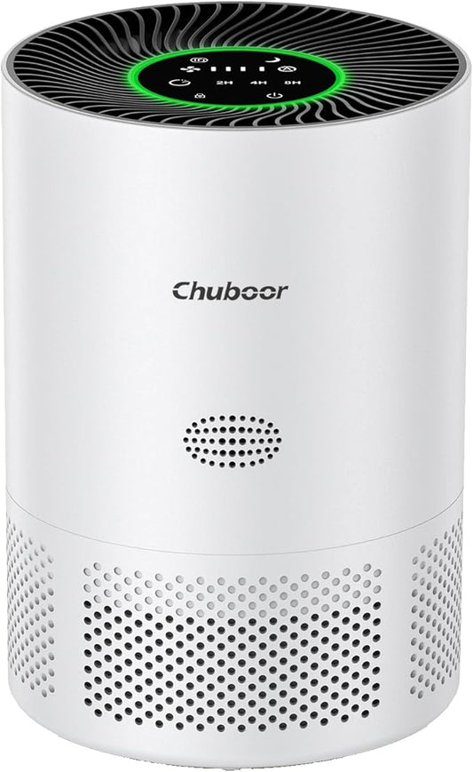 Chuboor Air Purifiers for Home Large Rooms up to 1200ft², H13 True HEPA Air Purifiers for Bedroom Dorm Room Pets with Timer, Air Purifier Cleaner for Dust,Smoke,Odor,Dander,Pollen, Wildfire Smoke