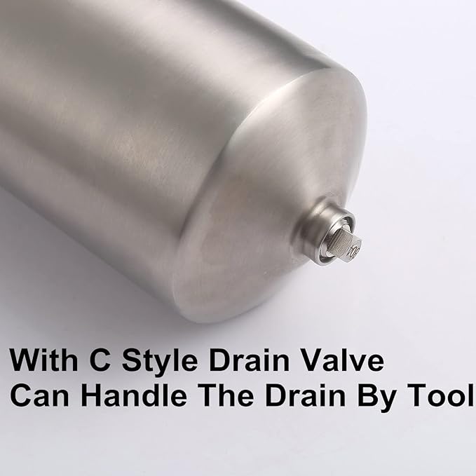 Amwater NSF/ANSI 42 Certification Stainless Steel Filter Housing for 10"/ 20" Filter Cartridge, 3/4" NPT Water Filter Housing for Whole House Water Purification of Stainless Steel 304 (20" C Housing)