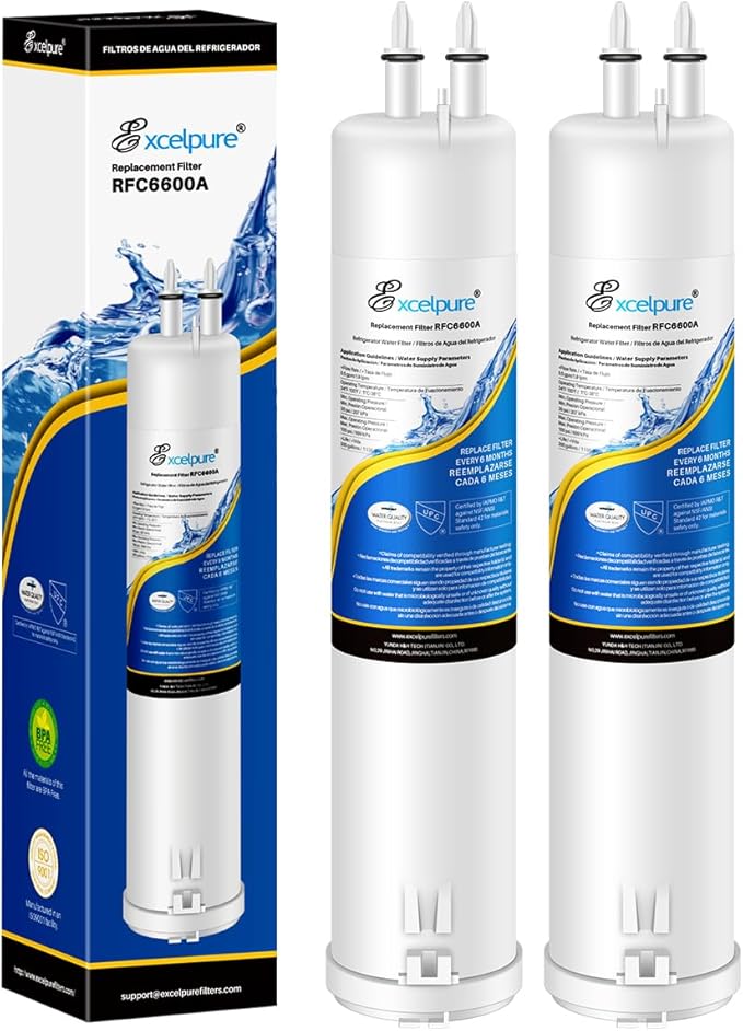 RFC6600A Refrigerator Water Filter Replacement for EDR3RXD1, Everydrop® Filter 3, 4396841, 4396710, Kenmore 46-9083,46-9030, 9030, 9083, KAD3RXD1, WHR3RXD1, 2PACK