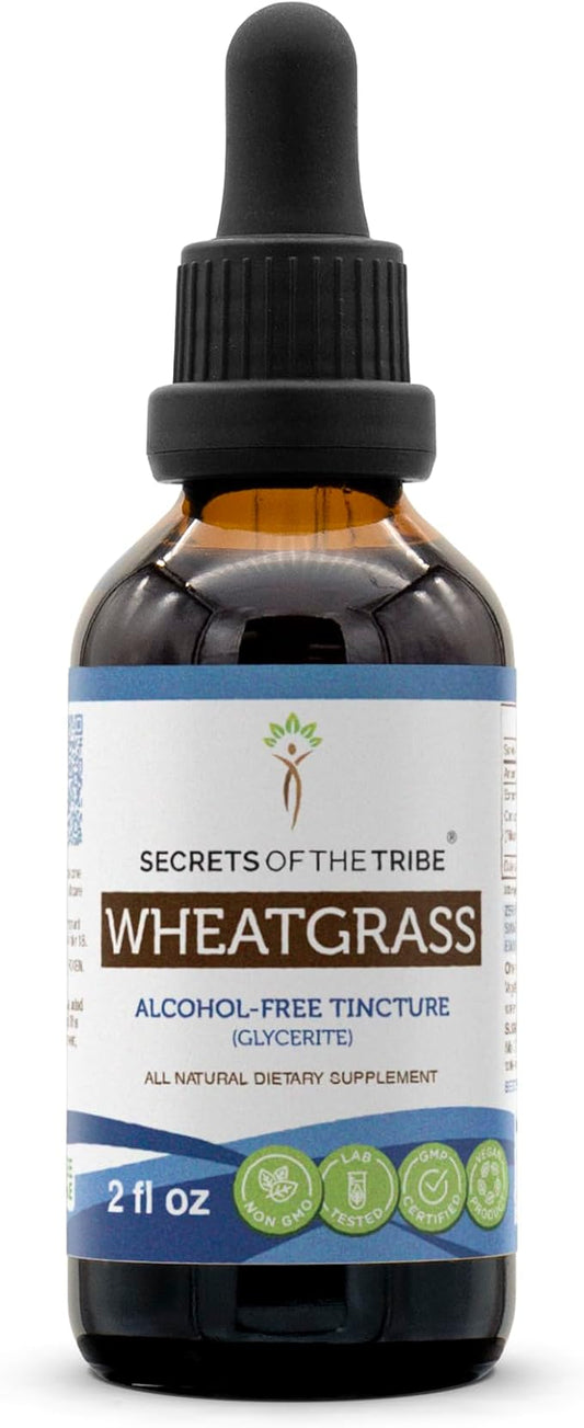 Secrets of the Tribe Wheatgrass Alcohol-Free Liquid Extract, Made with Wheatgrass (Triticum aestivum) Dried Leaf (2 FL OZ)