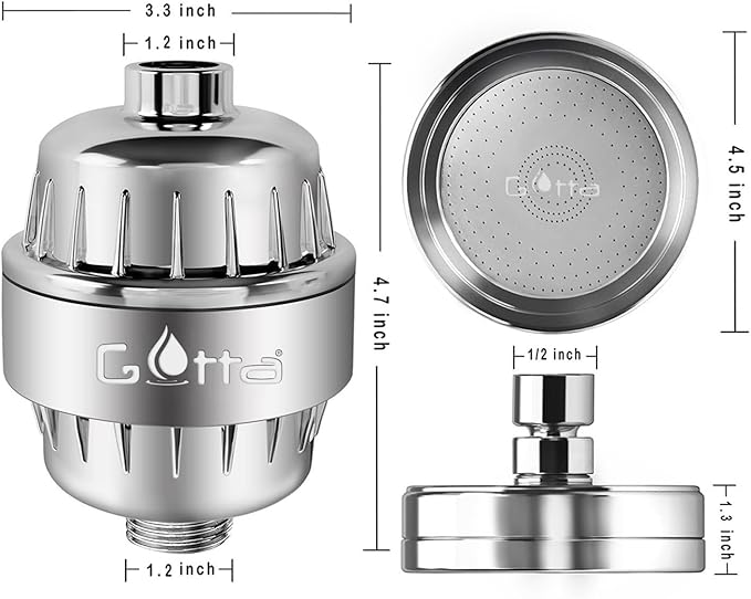 Filtered Shower Head | Shower Head with Filters | Filtro para Ducha de Baño | High Pressure Shower Head Hair and Skin Accesory to Enhance Beauty and Care Routine | Hard water filter showerhead