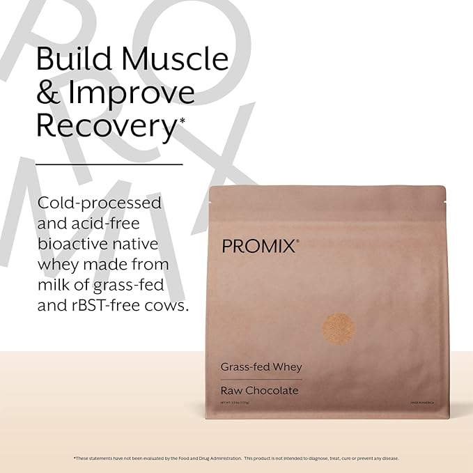 ProMix Nutrition Whey Protein Powder, Raw Chocolate - Grass-Fed - ­Post Workout Fitness & Nutrition Shakes, Smoothies, Baking & Cooking Recipes - Gluten-Free & Keto-Friendly - 5 Pound (Pack of 2)