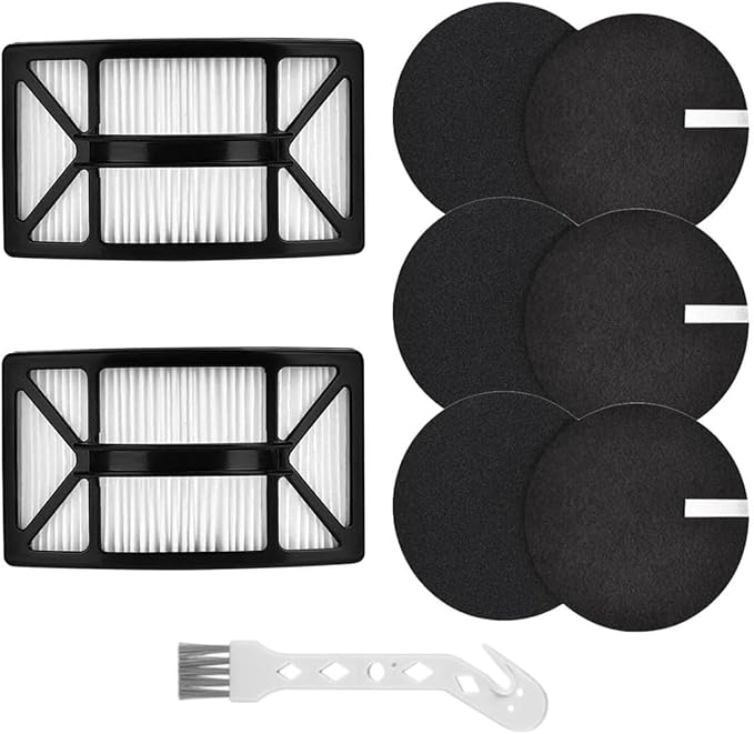 ANBOO HEPA Filter Replacement for Bissell CleanView/PowerClean Rewind Pet Vacuums 2486 2487 2488 2489 24899 2490 2491 2492 2494, Part # 1604130 1601972 1608225, 2 HEPA Filters, 3 Foam & Felt Filters