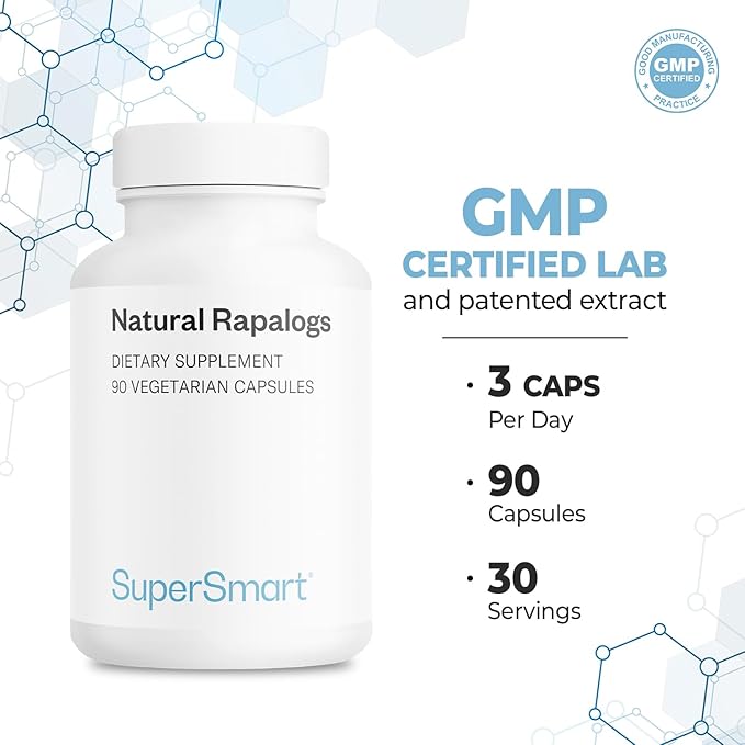 Supersmart - Natural Rapalogs (Advanced Formula) - with EGCg, Fisetin, Trans-resveratrol, Salicin, Curcumin Phytosome | Non-GMO & Gluten Free - 90 Vegetarian Capsules