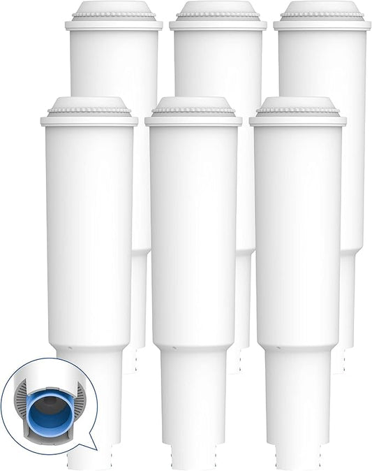 AQUA CREST Coffee Machine Water Filter, Replacement for Jura® Clearyl White, 64553, 7520, 60209, 68739, 62911 - Including Various Models of Nespresso®, Impressa®, TÜV SÜD Certified, 6 Packs